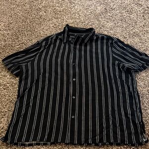 Express Black and White Striped Men's Shirt